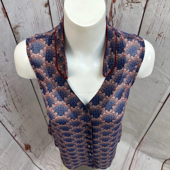 CAbi Blue and Pink Patterned Blouse - Picture 2 of 5